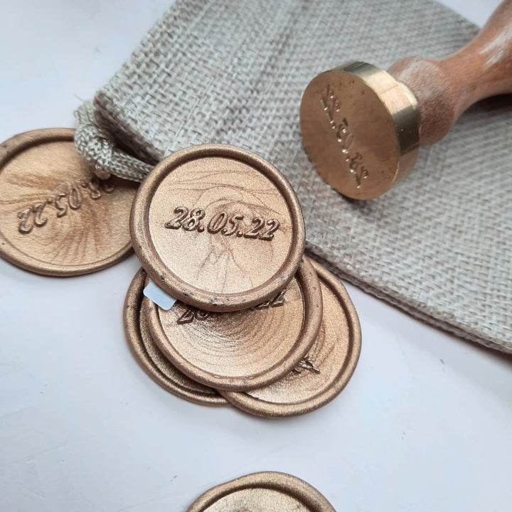 ‘Our Date’ Monogram Wax Seals - THE LITTLE BLUE BRUSH