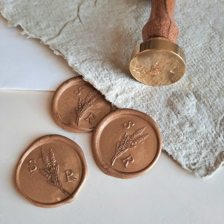 25mm 'Lavender Fields' Monogram - Wax Seals - THE LITTLE BLUE BRUSH