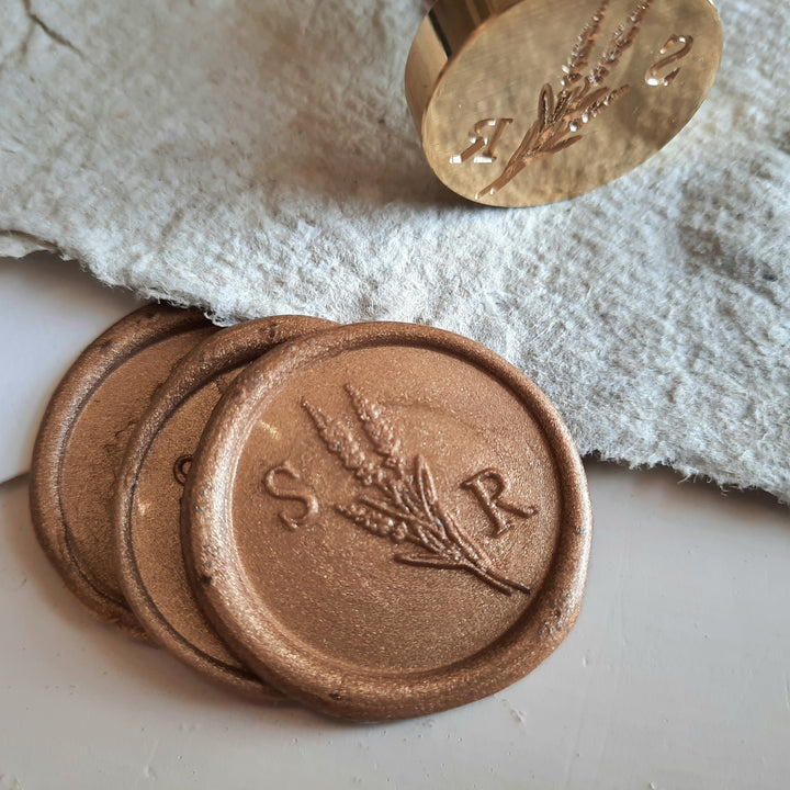 25mm 'Lavender Fields' Monogram - Wax Seals - THE LITTLE BLUE BRUSH