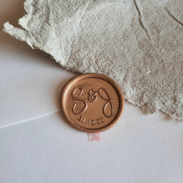 'Sophia' Monogram with date - Wax Seals - THE LITTLE BLUE BRUSH