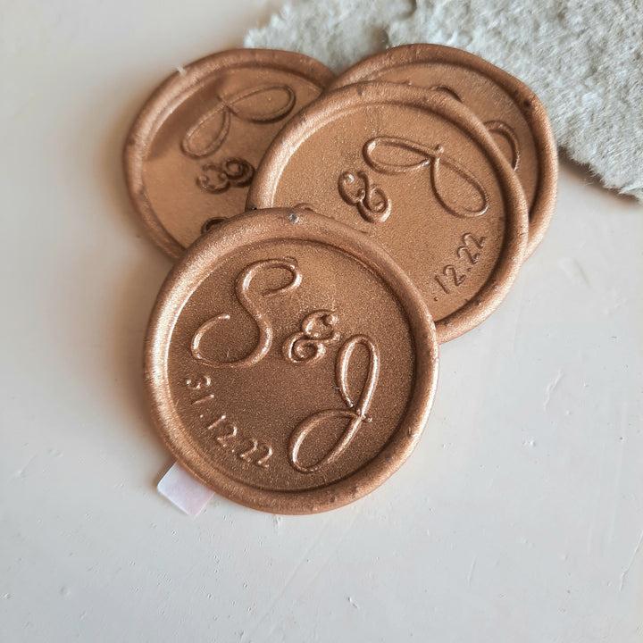 'Sophia' Monogram with date - Wax Seals - THE LITTLE BLUE BRUSH