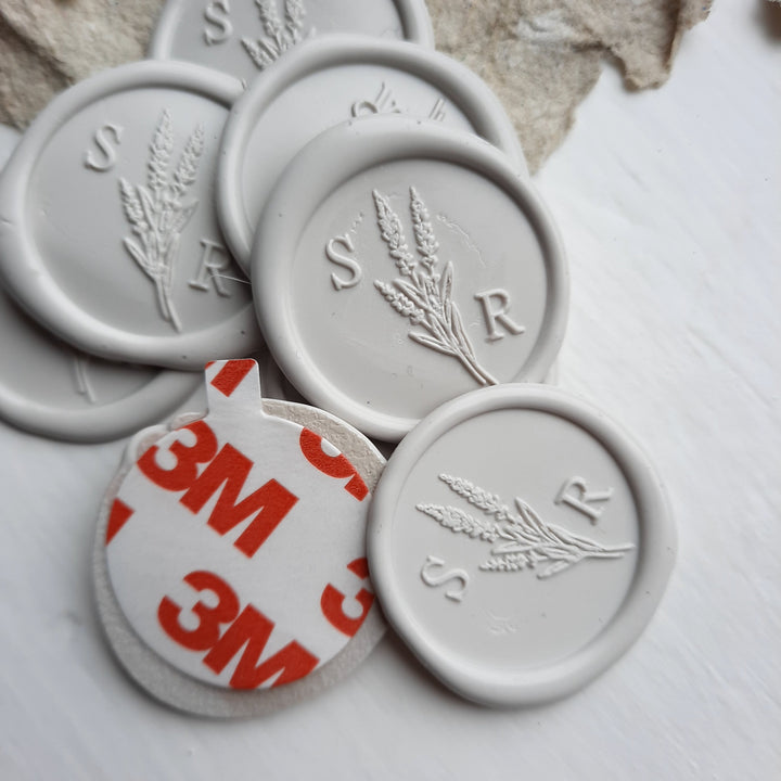 25mm 'Lavender Fields' Monogram - Wax Seals - THE LITTLE BLUE BRUSH