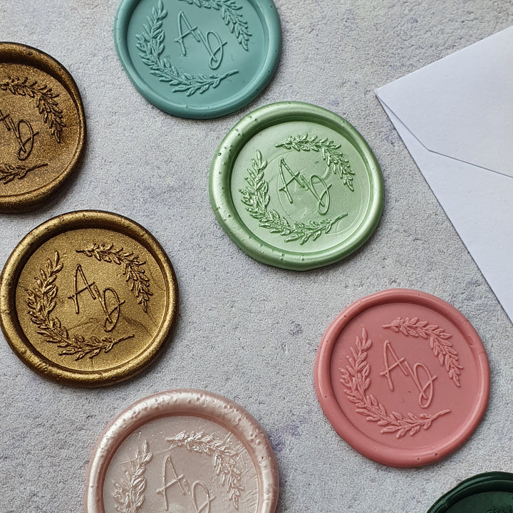'Blossom' monogram wax seals - THE LITTLE BLUE BRUSH