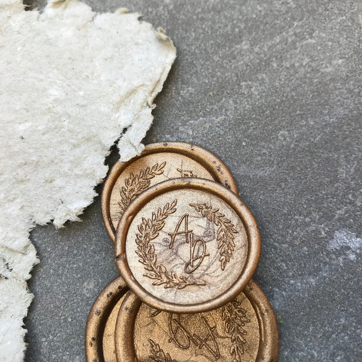 'Blossom' monogram wax seals - THE LITTLE BLUE BRUSH