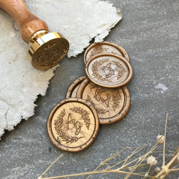'Blossom' monogram wax seals - THE LITTLE BLUE BRUSH