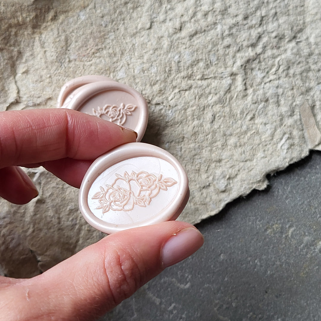Oval Rose Self-Adhesive Wax Seals - Various Colours