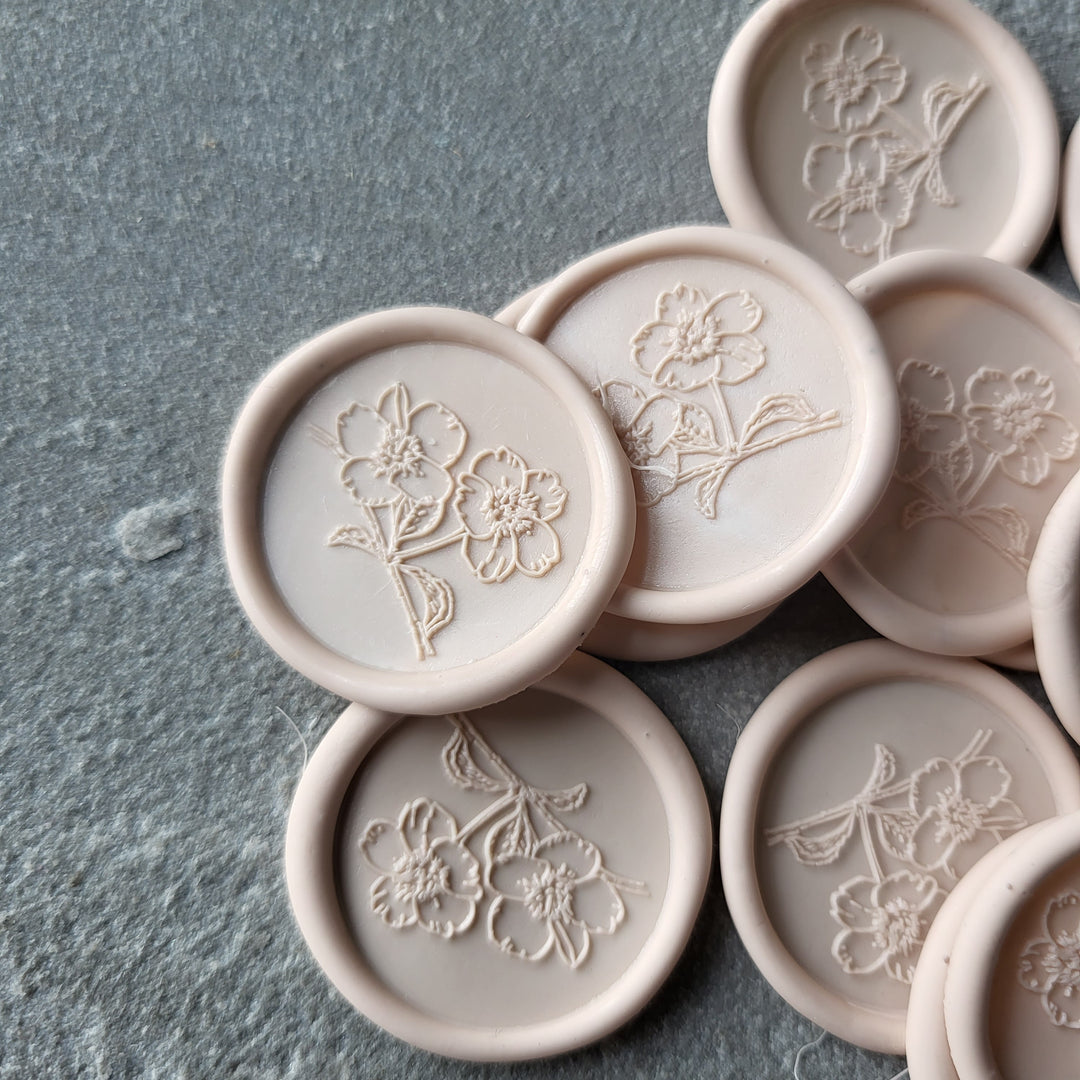 Blossom Self-Adhesive Wax Seals - Various Colours - THE LITTLE BLUE BRUSH  
