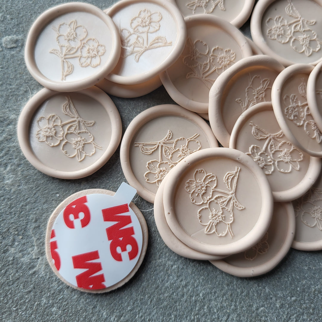 Blossom Self-Adhesive Wax Seals - Various Colours - THE LITTLE BLUE BRUSH  
