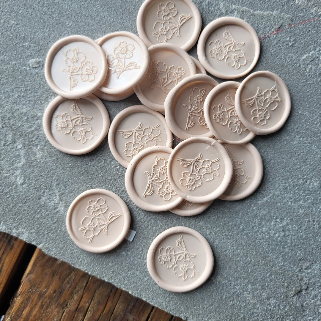 Blossom Self-Adhesive Wax Seals - Various Colours - THE LITTLE BLUE BRUSH  