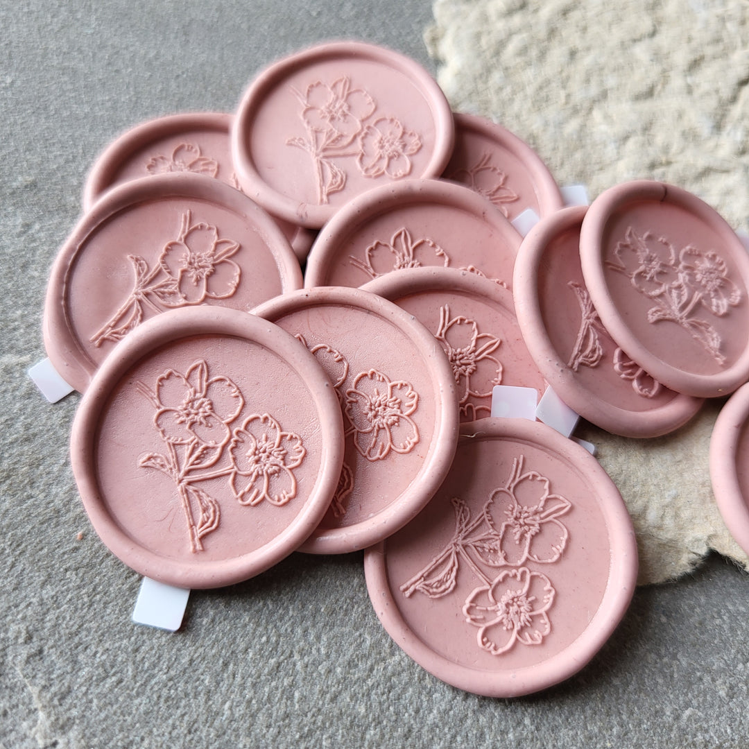 Blossom Self-Adhesive Wax Seals - Various Colours - THE LITTLE BLUE BRUSH  