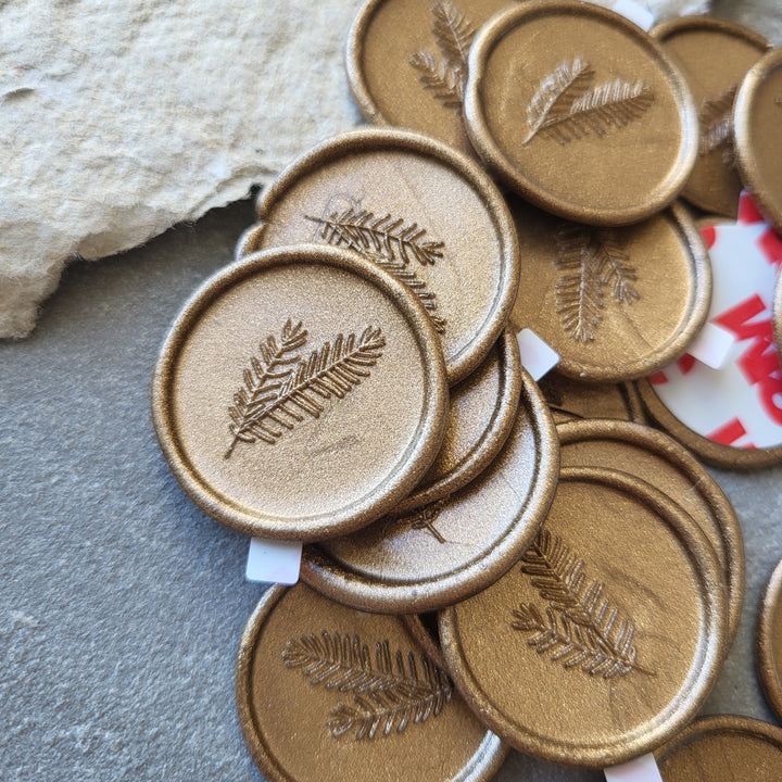 'Fern'  Self-Adhesive Wax Seals - Various Colours - THE LITTLE BLUE BRUSH LONDON