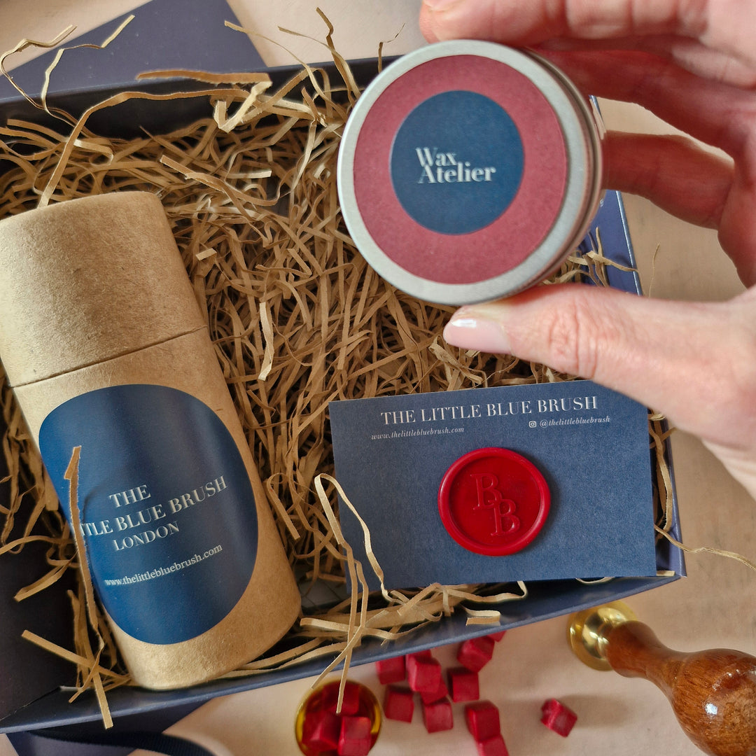 Custom 25mm Wax Stamp Gift Box with Classic Red sealing wax beads