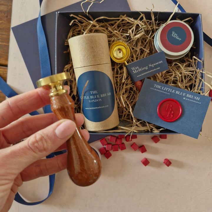 Custom 25mm Wax Stamp Gift Box with Classic Red sealing wax beads