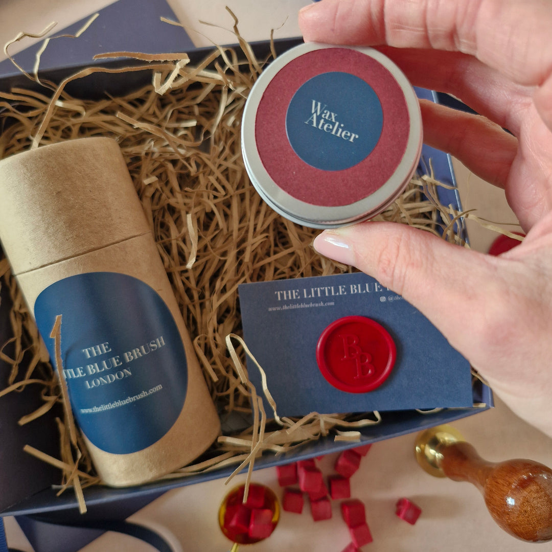 Custom 25mm Wax Stamp Gift Box with Classic Red sealing wax beads