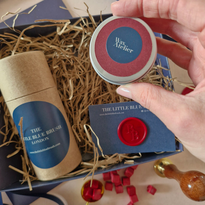 Custom 25mm Wax Stamp Gift Box with Classic Red sealing wax beads