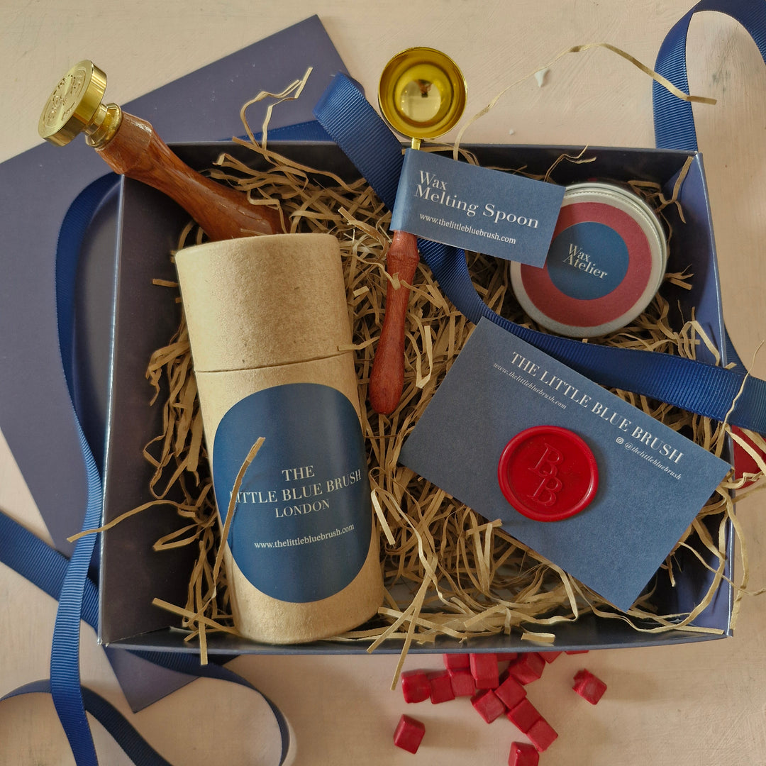 Custom 25mm Wax Stamp Gift Box with Classic Red sealing wax beads