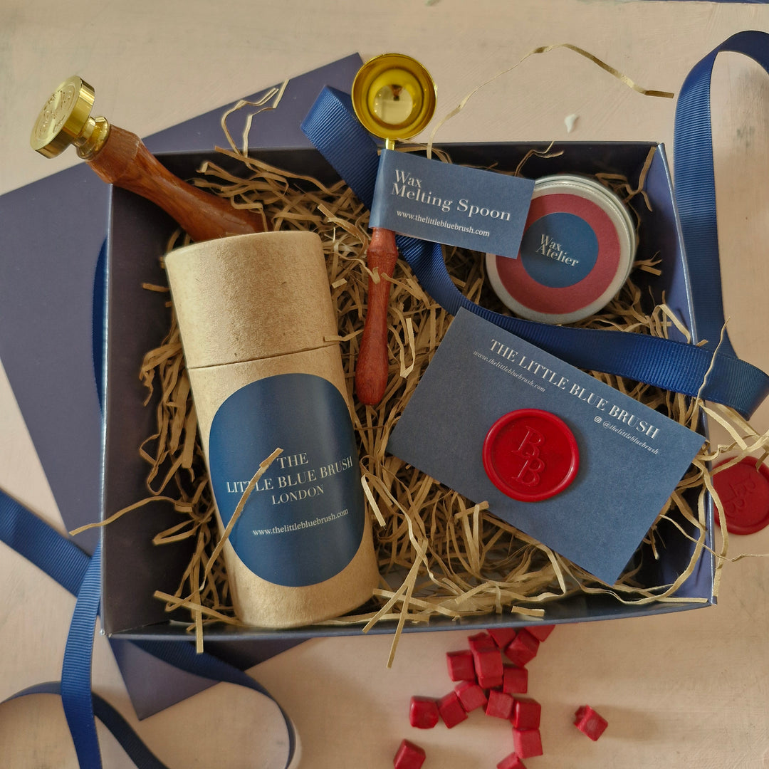 Custom 25mm Wax Stamp Gift Box with Classic Red sealing wax beads