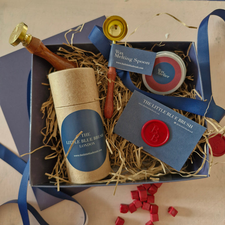 Custom 25mm Wax Stamp Gift Box with Classic Red sealing wax beads