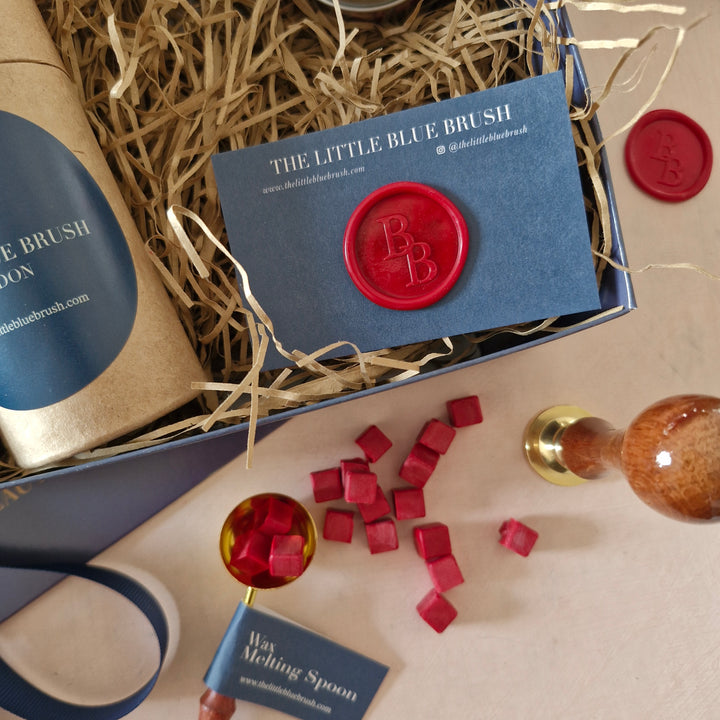 Custom 25mm Wax Stamp Gift Box with Classic Red sealing wax beads