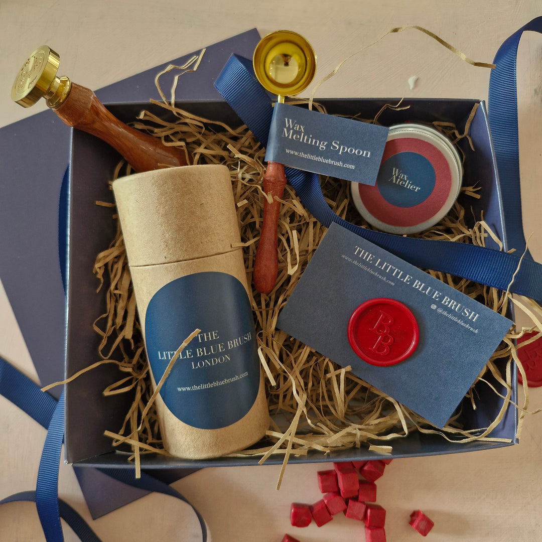 Custom 25mm Wax Stamp Gift Box with Classic Red sealing wax beads