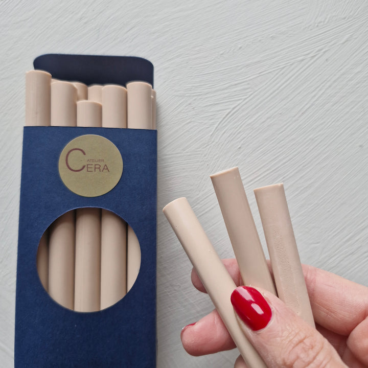 10 Pack of 11mm Sealing Wax - Champagne Opaque - THE LITTLE BLUE BRUSH LONDON