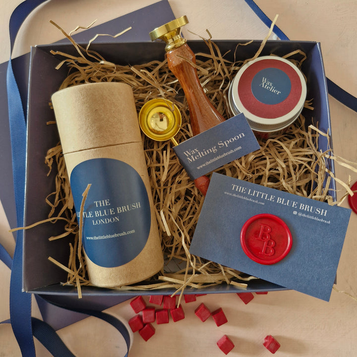 Custom 25mm Wax Stamp Gift Box with Classic Red sealing wax beads