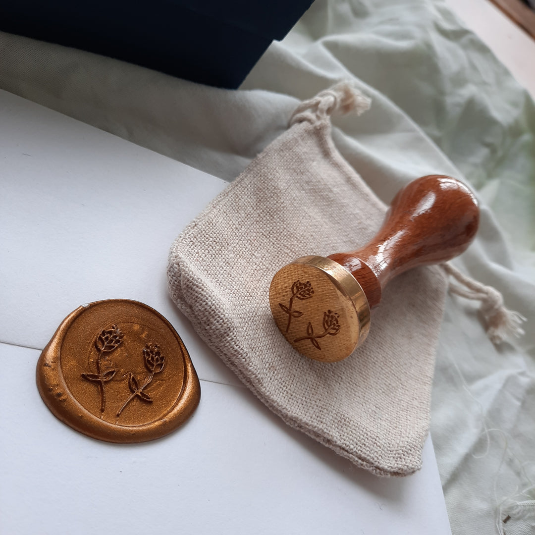 'Two Buds' wax stamp - THE LITTLE BLUE BRUSH  