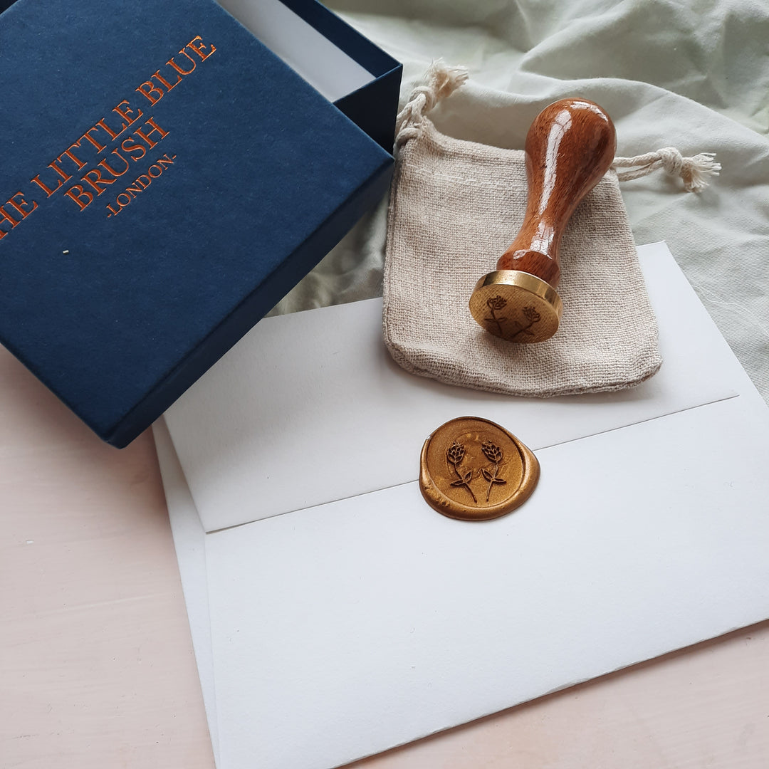 'Two Buds' wax stamp - THE LITTLE BLUE BRUSH  