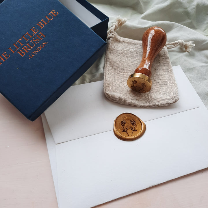'Two Buds' wax stamp - THE LITTLE BLUE BRUSH  