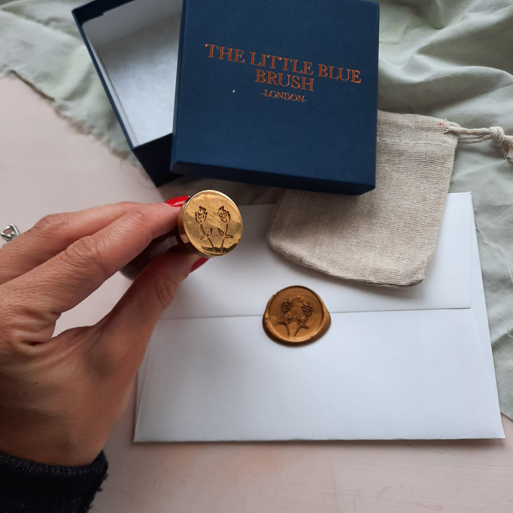 'Two Buds' wax stamp - THE LITTLE BLUE BRUSH  