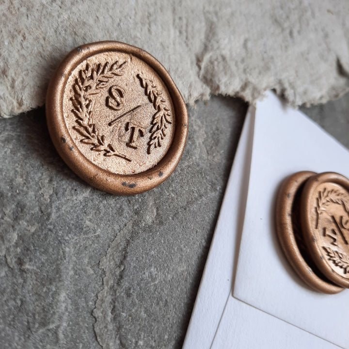 'Modern Blossom' Monogram - Wax Seals - THE LITTLE BLUE BRUSH  