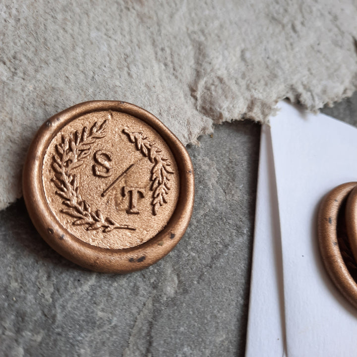 'Modern Blossom' Monogram - Wax Seals - THE LITTLE BLUE BRUSH  