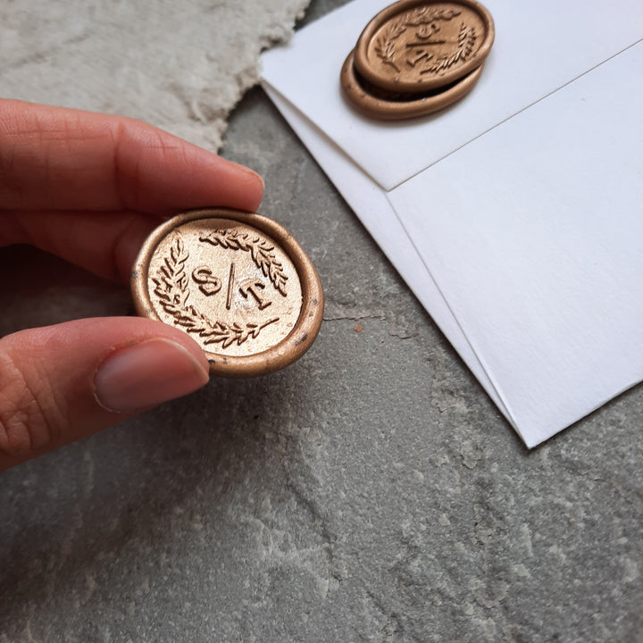 'Modern Blossom' Monogram - Wax Seals - THE LITTLE BLUE BRUSH  