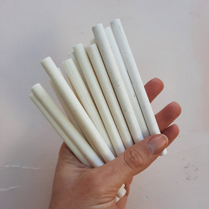 Cream & Ivory 7mm sealing wax sticks - THE LITTLE BLUE BRUSH  