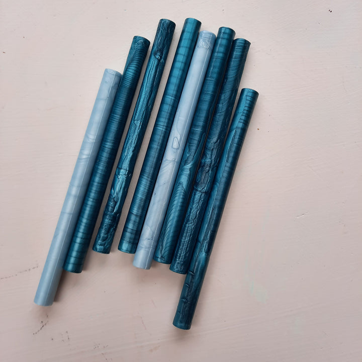 Mixed Blues 7mm sealing wax sticks - THE LITTLE BLUE BRUSH  