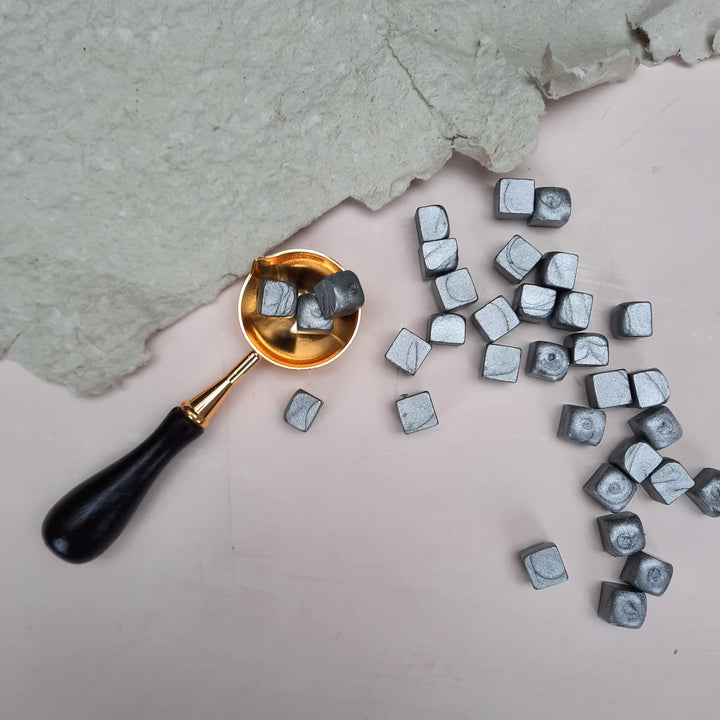 Sealing Wax Beads- Southfields Silver - THE LITTLE BLUE BRUSH  