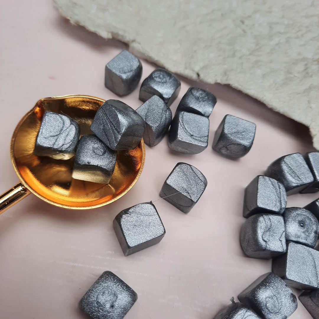 Sealing Wax Beads- Southfields Silver - THE LITTLE BLUE BRUSH  