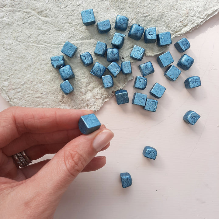 Sealing Wax Beads- Peacock Blue - THE LITTLE BLUE BRUSH  