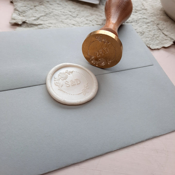 30MM  'Rose Garden’ Monogram STAMP ONLY - THE LITTLE BLUE BRUSH  