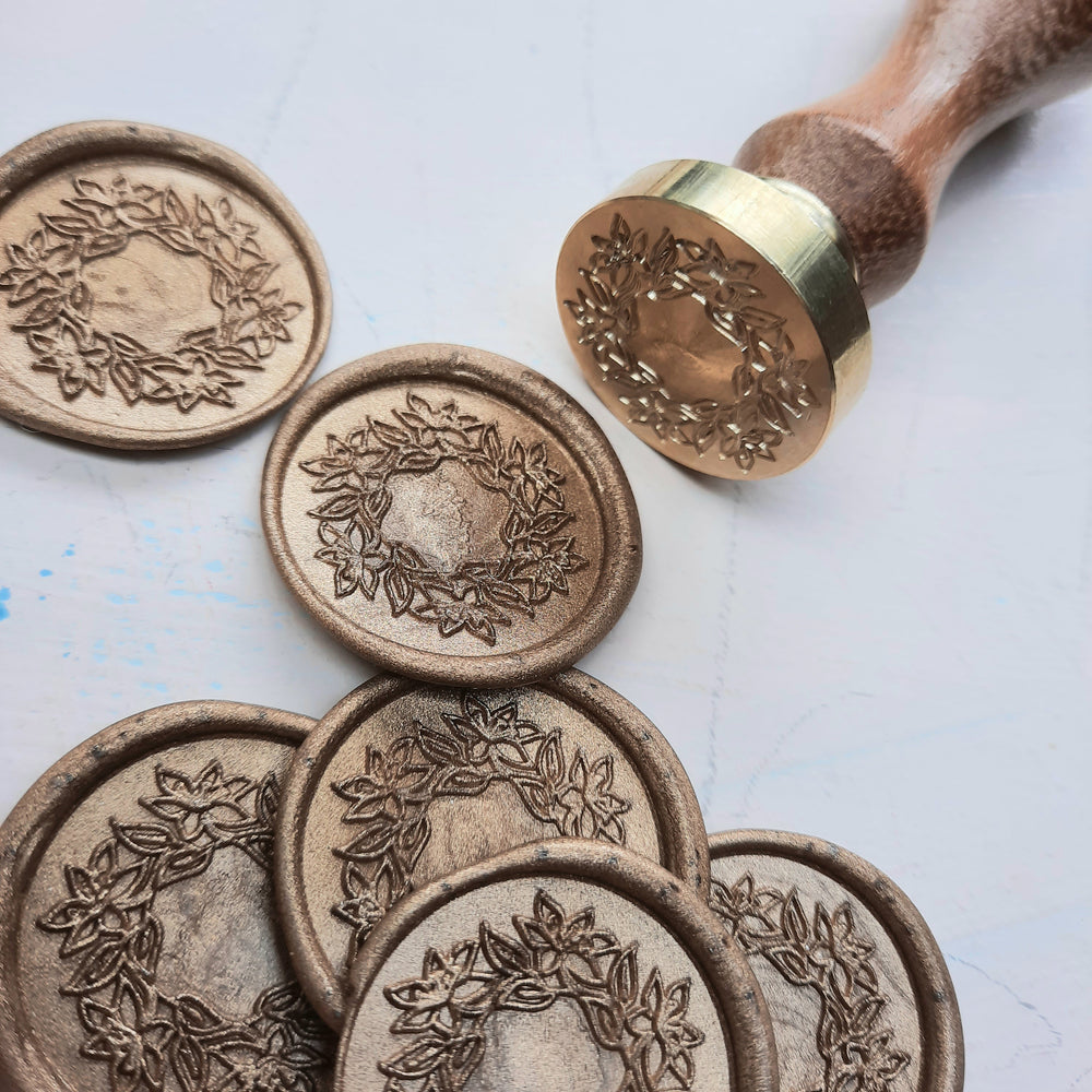 NEW 'Floral Wreath' Wax Seal Stamp - THE LITTLE BLUE BRUSH  