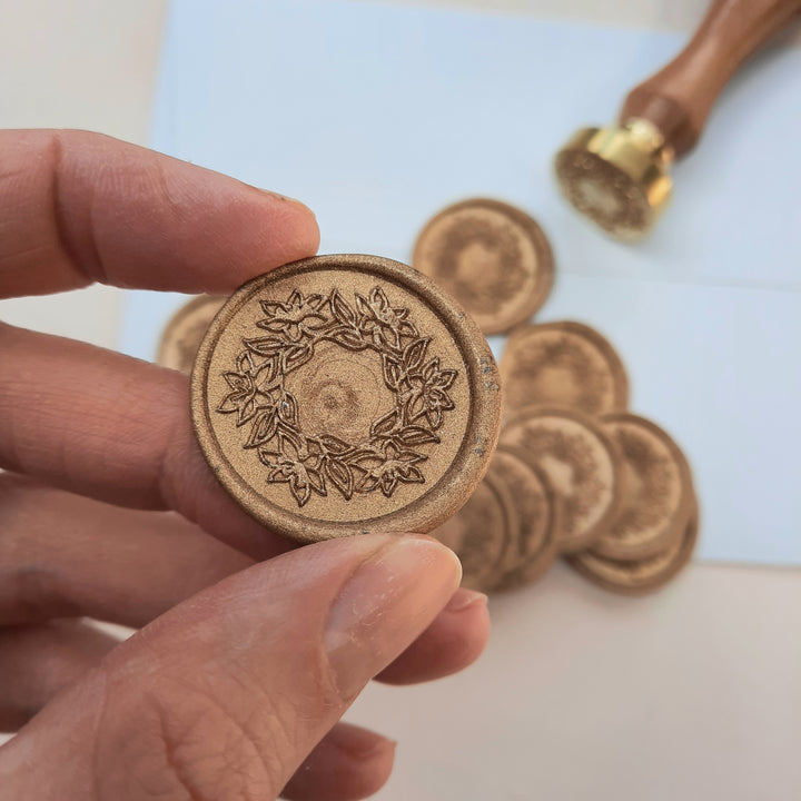 NEW 'Floral Wreath' Wax Seal Stamp - THE LITTLE BLUE BRUSH  