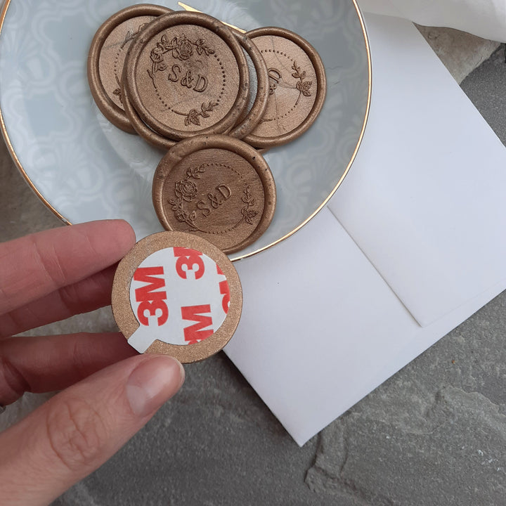 30mm Rose Garden monogram Wax Seals - THE LITTLE BLUE BRUSH  