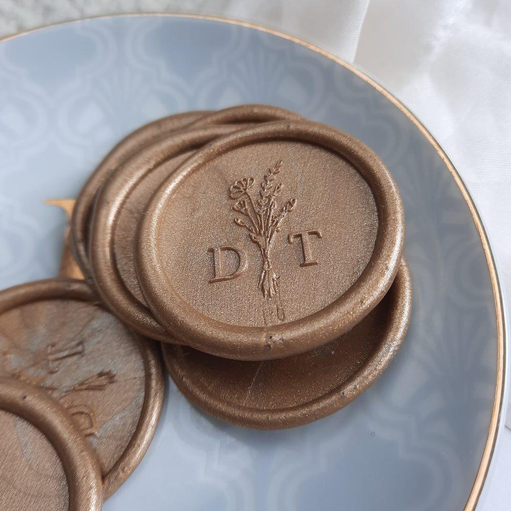 30mm Bouquet monogram Wax Seals - THE LITTLE BLUE BRUSH  