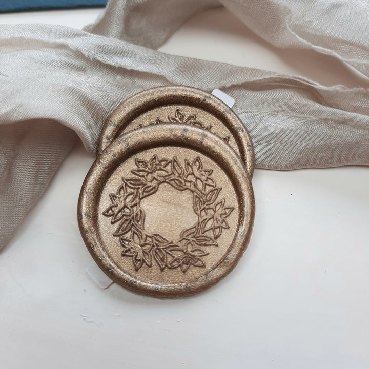 Floral wreath- Self-Adhesive Wax Seals - Various Colours - THE LITTLE BLUE BRUSH  