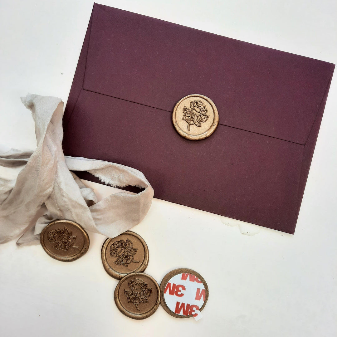 'Rose' Self - Adhesive Wax Seals - THE LITTLE BLUE BRUSH LONDON