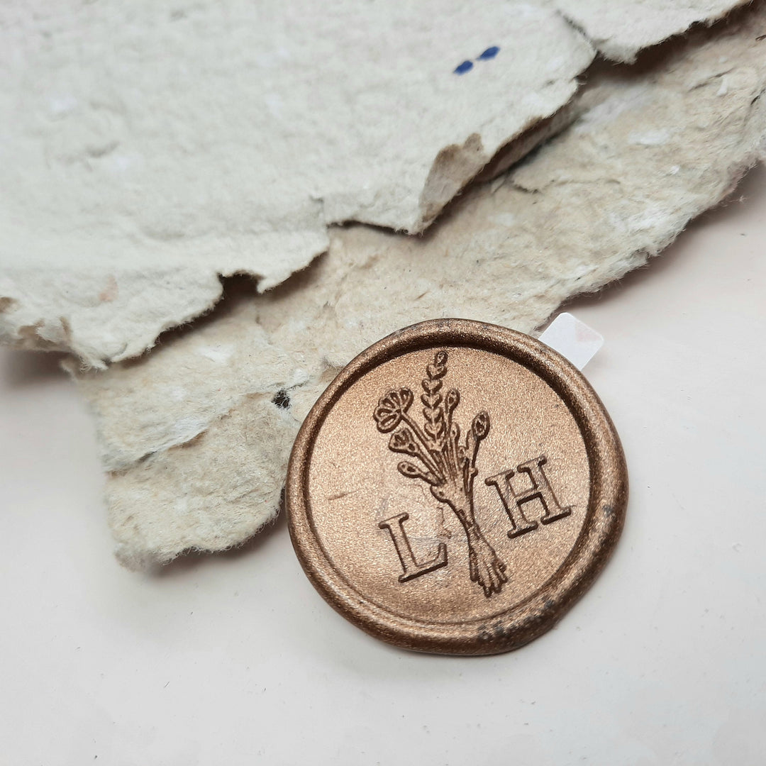 25mm 'Bouquet' Monogram - Wax Seals - THE LITTLE BLUE BRUSH LONDON