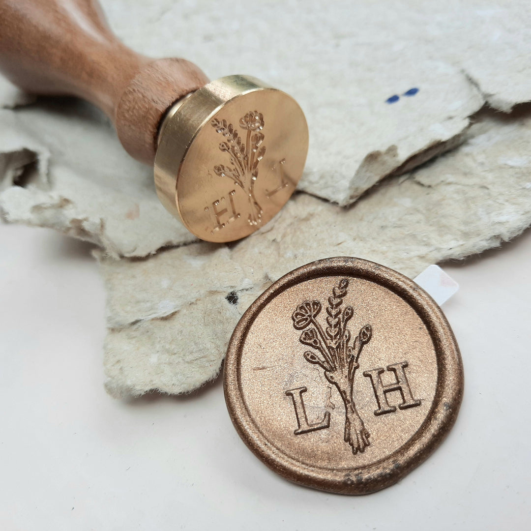 'Bouquet' Monogram STAMP ONLY 25mm - THE LITTLE BLUE BRUSH LONDON