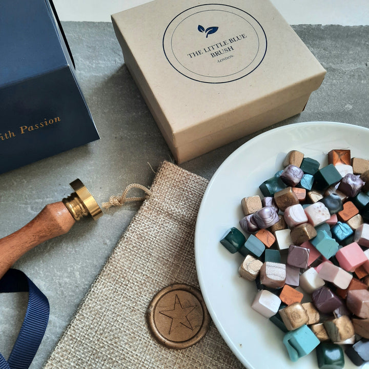 Custom Gift Box with Sealing Beads - THE LITTLE BLUE BRUSH  