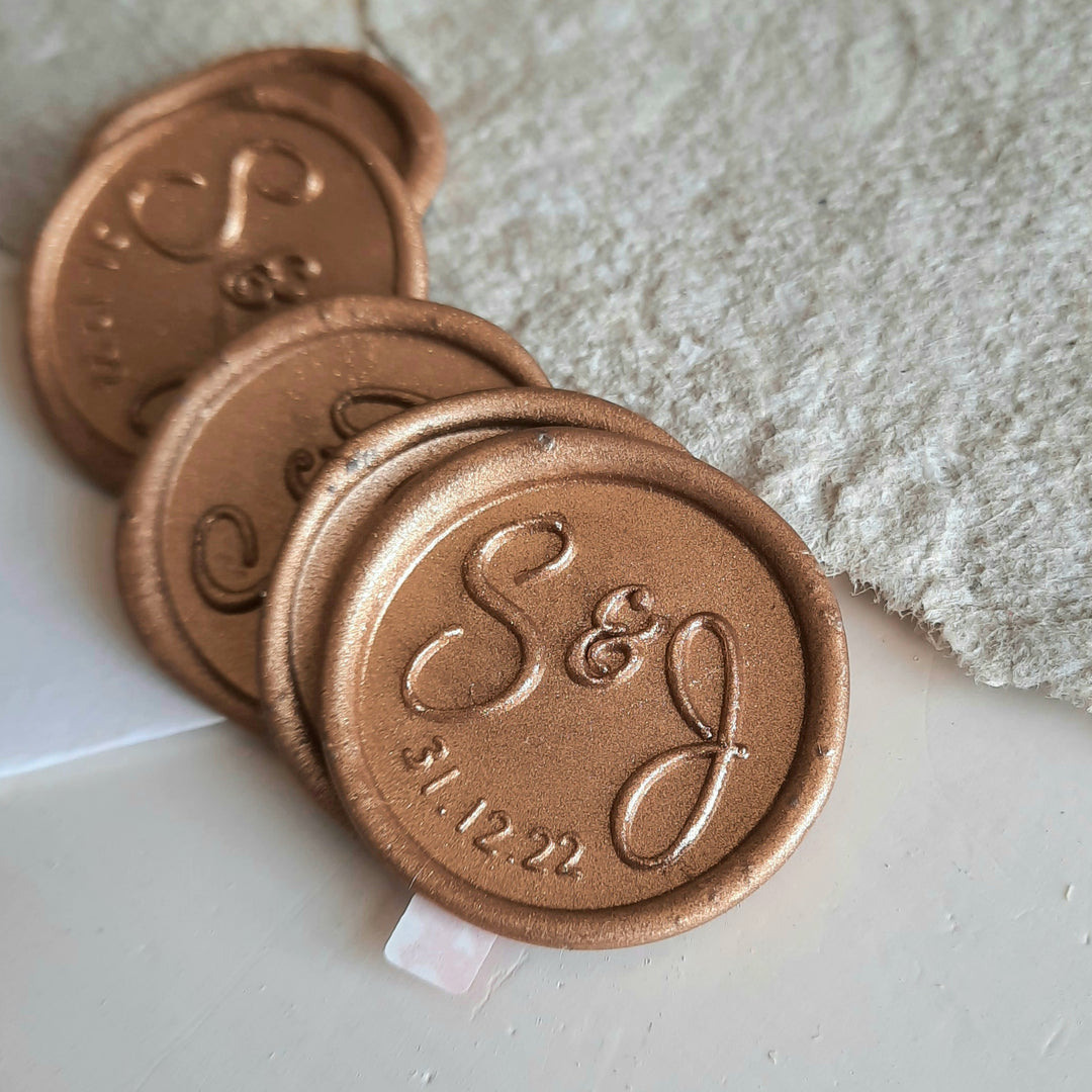'Sophia' Monogram with date - Wax Seals - THE LITTLE BLUE BRUSH  