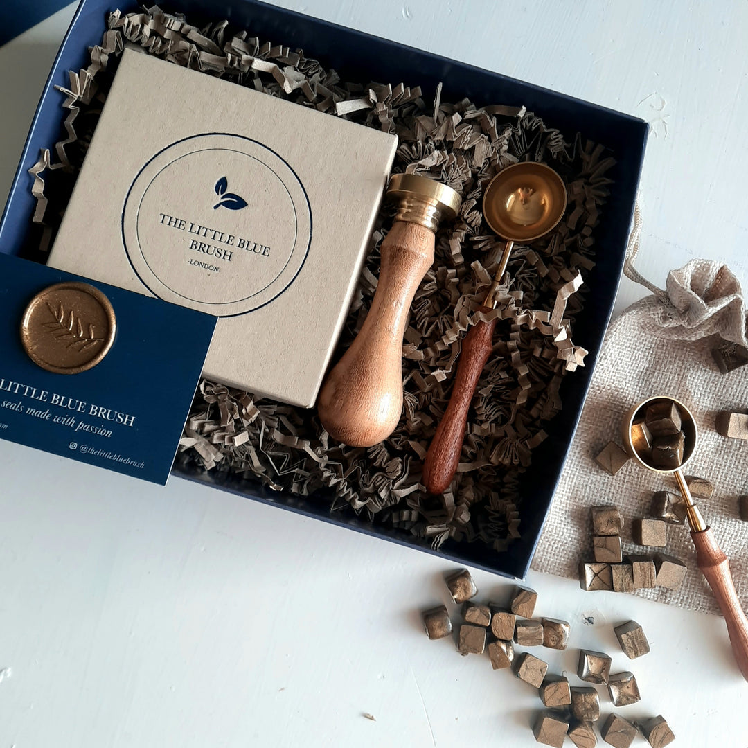 Custom 25mm Wax Stamp Gift Box with sealing wax beads